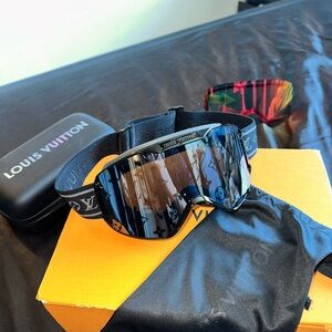 Louis Vuitton Black and Silver Ski Goggles